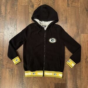 Green Bay Packers NFL Team Apparel Fleece Pullover Stretch Zip Size S